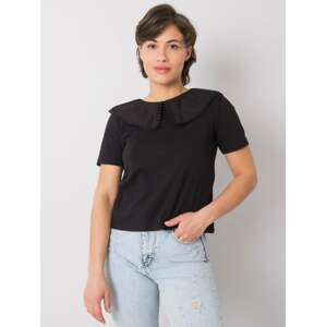 ČERNÉ DÁMSKÉ TRIČKO S LÍMEČKEM 157-TS-6475.91-BLACK Velikost: M