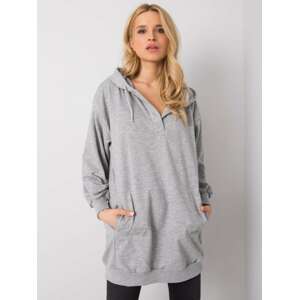 SVĚTLE ŠEDÁ DÁMSKÁ OVERSIZE MIKINA EM-BL-ES-21-528.12X-GRAY Velikost: S