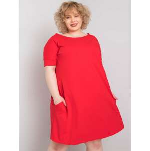 ČERVENÉ ŠATY S KAPSAMI BELLAMY RV-SK-6639.02X-RED Velikost: 2XL