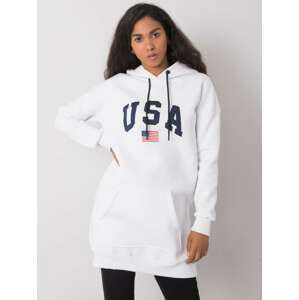 BÍLÁ DÁMSKÁ DLOUHÁ MIKINA USA RV-BL-6676.67-WHITE Velikost: M