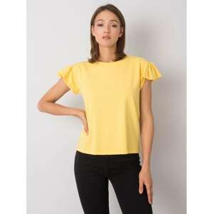 Světle žluté dámské tričko s volány RV-BZ-6724.69-yellow Velikost: S/M