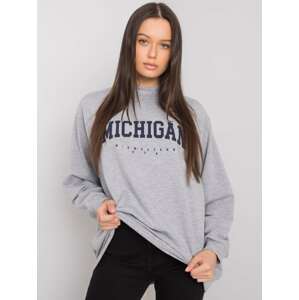 ŠEDÁ MIKINA S NÁPISEM MICHIGAN RV-BL-6671.75P-GREY Velikost: S/M