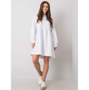 BÍLÉ MIKINOVÉ ŠATY S KAPUCÍ -RV-SK-6722.48P-WHITE Velikost: S/M