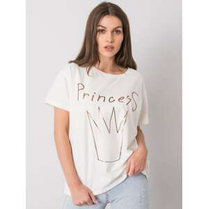 SMETANOVÉ DÁMSKÉ TRIČKO S POTISKEM PRINCESS -FA-TS-7121.88P-ECRU Velikost: ONE SIZE