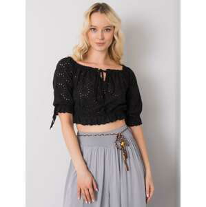 ČERNÝ CROP TOP S VÁZÁNÍM TW-TP-BI-25455.43-BLACK Velikost: S