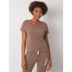 HNĚDÉ DÁMSKÉ TRIČKO -RV-TS-4693.99-BROWN Velikost: XL