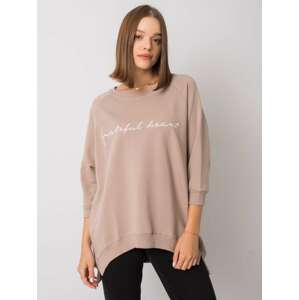 BÉŽOVÁ DÁMSKÁ MIKINA S NÁPISEM -RV-BL-6933.54-BEIGE Velikost: S/M