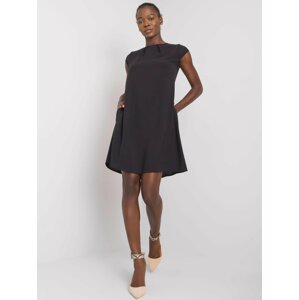 ČERNÉ DÁMSKÉ VOLNÉ ŠATY CHA-SK-2807.92P-BLACK Velikost: S/M