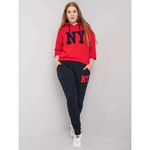 ČERVENO-MODRÝ KOMPLET S VÝŠIVKOU NY RV-KMPL-6918.04-NAVY-RED Velikost: L/XL