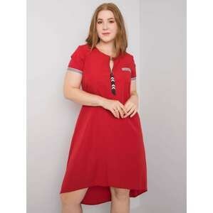 Červené pohodlné šaty LK-SK-506827.45-red Velikost: 48