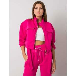 FUCHSIOVÁ DÁMSKÁ CROP MIKINA NA ZIP -EM-BL-638.37P-FUCHSIA Velikost: M