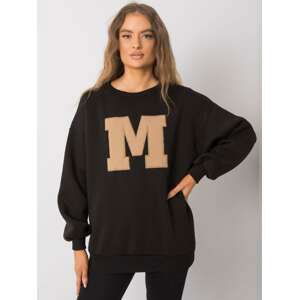 ČERNÁ MIKINA S PÍSMENEM M EM-BL-617-1.34X-BLACK Velikost: S/M