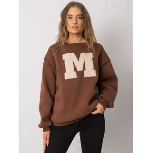 HNĚDÁ MIKINA S PÍSMENEM M EM-BL-617-1.34X-BROWN Velikost: S/M