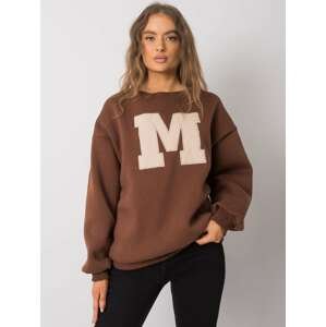 HNĚDÁ MIKINA S PÍSMENEM M EM-BL-617-1.34X-BROWN Velikost: L/XL