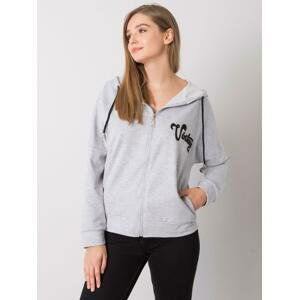 SVĚTLE ŠEDÁ MIKINA NA ZIP -FA-BL-7239.23X-GREY Velikost: ONE SIZE