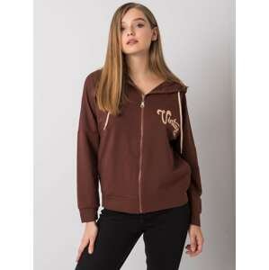 TMAVĚ HNĚDÁ MIKINA NA ZIP FA-BL-7239.23X-DARK BROWN Velikost: ONE SIZE