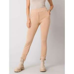 BÉŽOVÉ DÁMSKÉ TEPLÁKY FA-DR-7337.27X-BEIGE Velikost: S/M