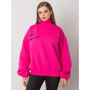 FUCHSIOVÁ DÁMSKÁ MIKINA S ROLÁKEM -EM-BL-649.23X-FUCHSIA Velikost: L/XL