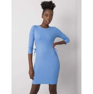 Světle modré dámské přiléhavé šaty LK-SK-508687.17P-blue Velikost: 38