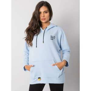 SVĚTLE MODRÁ DÁMSKÁ MIKINA S KAPUCÍ RV-BL-7098.28-LIGHT BLUE Velikost: ONE SIZE