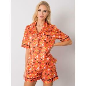 ORANŽOVÉ PYŽAMO S MOTIVEM HALLOWEEN BR-KMPL-7048-ORANGE Velikost: XL