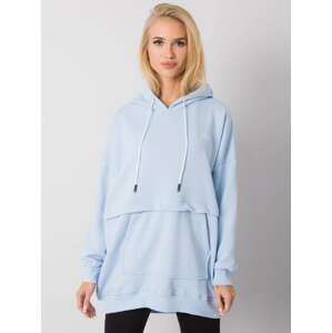 SVĚTLE MODRÁ DÁMSKÁ OVERSIZE MIKINA S KAPUCÍ RV-BL-7095.30P-LIGHT BLUE Velikost: ONE SIZE