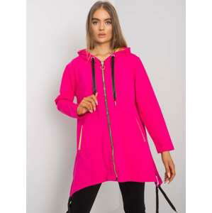 RŮŽOVÁ DÁMSKÁ OVERSIZE MIKINA NA ZIP RV-BL-4899.23P-FUCHSIA Velikost: S/M