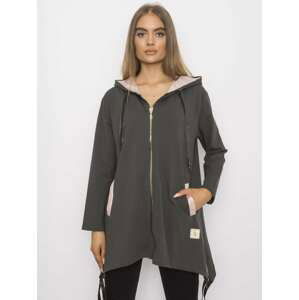 KHAKI DÁMSKÁ OVERSIZE MIKINA NA ZIP RV-BL-4899.23P-KHAKI Velikost: S/M