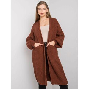 HNĚDÝ DLOUHÝ TEPLÝ SVETR IZZIE -LC-NA-006-1.10-BROWN Velikost: ONE SIZE