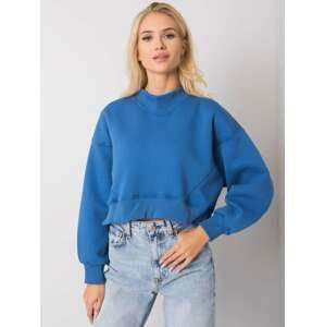 TMAVĚ MODRÁ DÁMSKÁ CROP MIKINA RV-BL-6992.69-DARK BLUE Velikost: S