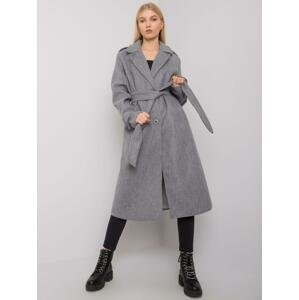 Světle šedý dámský kabát TW-PL-BI-7300.35X-gray Velikost: ONE SIZE