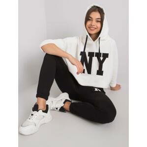 BÍLO-ČERNÝ SET MIKINY A TEPLÁKŮ NY RV-KMPL-6918.04-WHITE-BLACK Velikost: L/XL