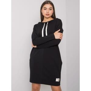 ČERNÉ DÁMSKÉ MIKINOVÉ ŠATY RV-SK-7160.43P-BLACK Velikost: S/M