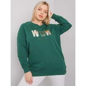 ZELENÁ MIKINA S LESKLÝM NÁPISEM WOW RV-BZ-7159.77P-GREEN Velikost: ONE SIZE