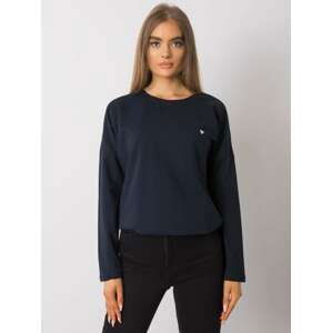 TMAVĚ MODRÉ DÁMSKÉ TRIČKO S NÁPRSNÍ KAPSOU RV-BZ-7199.05P-DARK BLUE Velikost: S/M