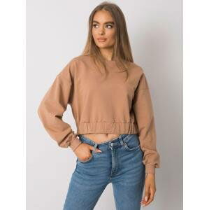 SVĚTLE HNĚDÁ DÁMSKÁ CROP MIKINA RV-BL-7252.31P-CAMEL Velikost: S/M