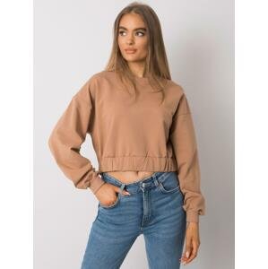 SVĚTLE HNĚDÁ DÁMSKÁ CROP MIKINA RV-BL-7252.31P-CAMEL Velikost: L/XL