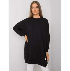 ČERNÉ MIKINOVÉ OVERSIZE ŠATY RV-SK-7216.95-BLACK Velikost: S/M