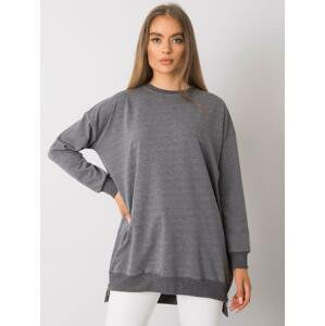 TMAVĚ ŠEDÁ DÁMSKÁ TUNIKA SE ZIPY RV-TU-7187.26-DARK GRAY Velikost: S/M