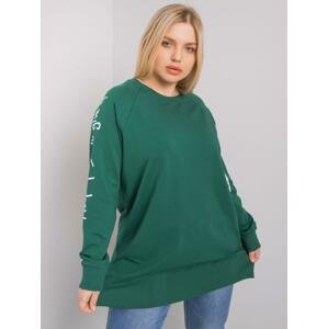 ZELENÁ MIKINA S NÁPISY NA RUKÁVECH RV-TU-7158.76P-GREEN Velikost: ONE SIZE