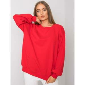 ČERVENÁ BASIC MIKINA S RAGLÁNOVÝMI RUKÁVY RV-BL-7191.37P-RED Velikost: S/M