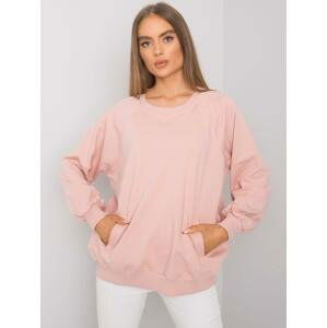 PUDROVÁ BASIC MIKINA S RAGLÁNOVÝMI RUKÁVY RV-BL-7191.37P-POWDER PINK Velikost: S/M