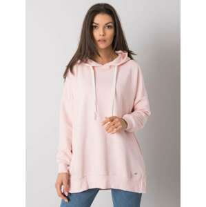 SVĚTLE RŮŽOVÁ DÁMSKÁ MIKINA S KAPUCÍ RV-BL-7190.38X-LIGHT PINK Velikost: S/M