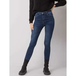 TMAVĚ MODRÉ DÁMSKÉ SKINNY DŽÍNY NM-SP-L71.15-DARK BLUE Velikost: XS