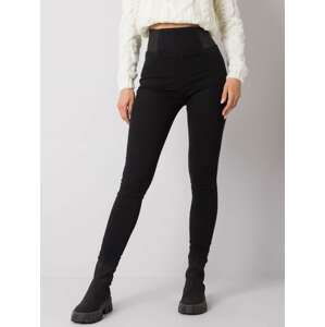 ČERNÉ DÁMSKÁ SKINNY KALHOTY S VYSOKÝM PASEM NM-SP-L75.70-BLACK Velikost: XS