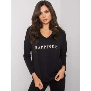 ČERNÉ VOLNÉ TRIČKO HAPPINESS RV-BZ-7210.64P-BLACK Velikost: L/XL