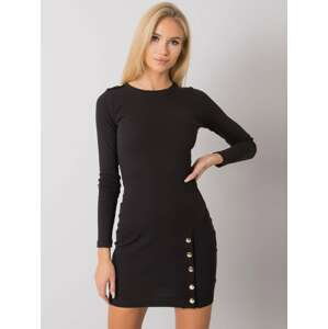 Černé dámské mini šaty s dlouhými rukávy RV-SK-7246.29-black Velikost: S