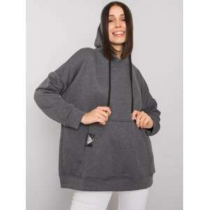 ŠEDÁ OVERSIZE MIKINA JOSEFINA S KLOKANÍ KAPSOU --RV-BL-7163.87-GREY Velikost: ONE SIZE