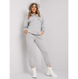 SVĚTLE ŠEDÁ SOUPRAVA KOŠILE A TEPLÁKŮ -FA-KMPL-7325.93P-LIGHT GREY Velikost: S/M