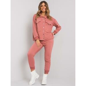 RŮŽOVÁ SOUPRAVA KOŠILE A TEPLÁKŮ FA-KMPL-7325.93P-DARK PINK Velikost: L/XL